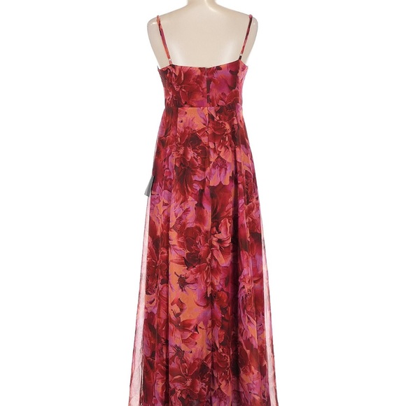 Lulu's Beautiful Soul Burgundy Floral Print Twist-Front Maxi Dress - Picture 6 of 8